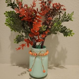 Hand Crafted Mason Jar with Beads